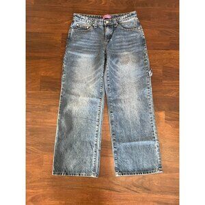 Edikted Denim Carpenter Jeans Medium Wash Wide Leg Baggy Streetwear M